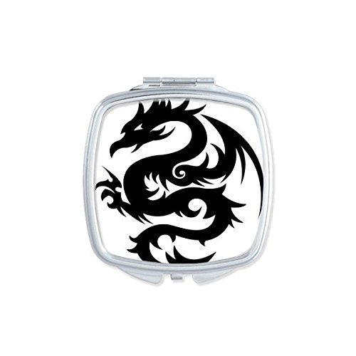 Miroir compact dragon illustration carrée petit miroir de maquillage pour sac à main