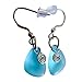 Light Blue Sea Glass Earrings Small 0.5 Inches Nautical Ocean Coast Hawaiian Foam Beach Handmade Mermaid Tears Jewelry for Women and Girls Gift Under 20 Dollars