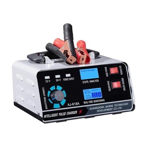 Smart 12V 24V 40A 400W Battery Charger for Cars, Trucks, Ships & Motorcycles, Pulse Repair, Trickle Charge(EU Plug)