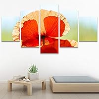 SIGNWIN 5 Panel Canvas Wall Art Red Fields for Home Decorations Ready to Hang - 60