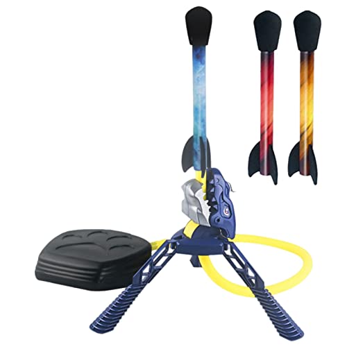 dobooo 2 Air Rocket Launcher Enfants,-roquettes Jouet pour Enfants Adultes, roquettes à Pointe en Mousse | ur de fusée de Jouet de Dinosaure Marchant sur la pédale pour r la fusée, Jouets