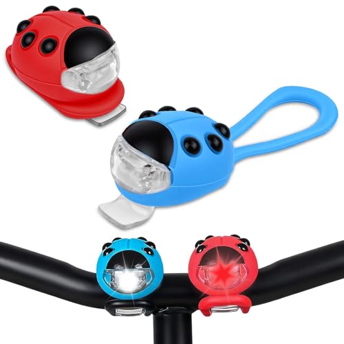 SCANTEE 2 Stück Licht Roller Kinder, Lichts Laufrad Kinder mit 3 Licht-Modi, IPX5 Wasserdicht Beleuchtung für Rollator, Led Roller Beleuchtung für Kinderroller, Gehstock, Rucksack