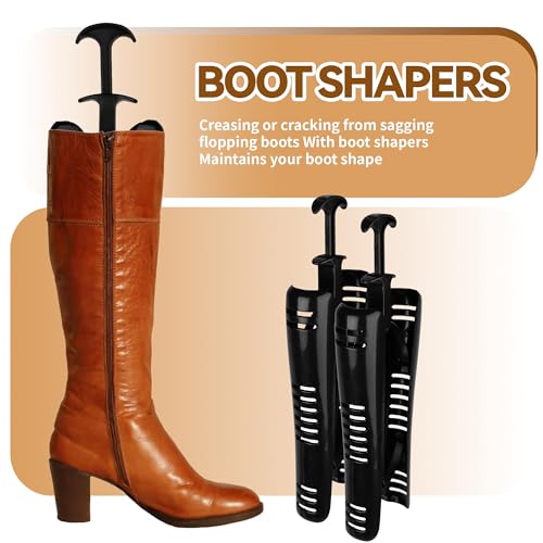 Nianronghua 4 Pairs Black Boot Stretcher Boot Tree Shapers Tall Boot Tree Shaft Shaper,Boot Calf Stretcher,Boot Shapers For Tall Boots,Cowboy And Tall Boot Inserts Shape Holders For Men Women To Keep Shape thumb #2