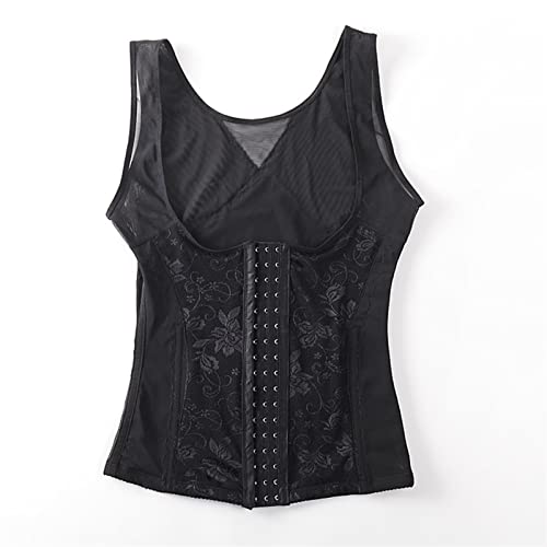 ANTIY Women's Plus Size Tops Sleeveless Posture Corrector Vest Shirts Corset Shapewear Workout Tank Top Body Shaper (Color : Black, Size : M/Medium)
