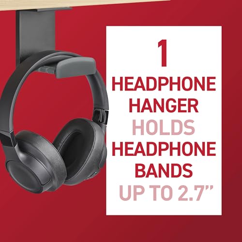 Image of Command Headphone Hanger, Black, 1 Hook, 4 Large Strips