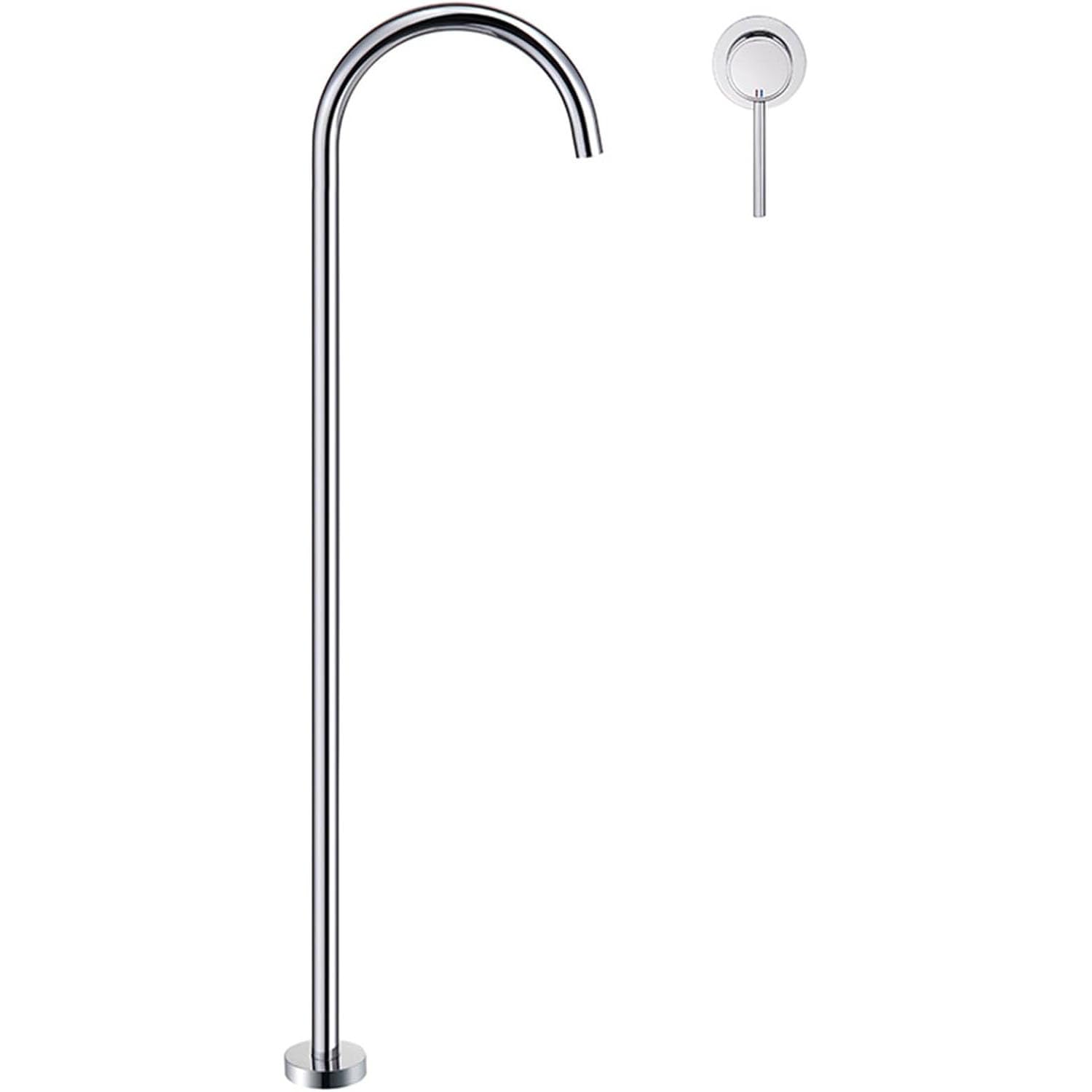 KUNYOS Concealed Faucet Bathtub Freestanding Gooseneck Wall Faucet Bathroom Single Lever Faucet Hot and Cold,Chrome