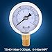 42mm Water Pressure Meter 0 to 200PSI & 0 to 14Bar Scale 1/8 NPT Thread Hydraulic Manometer for Home and Industrial Use