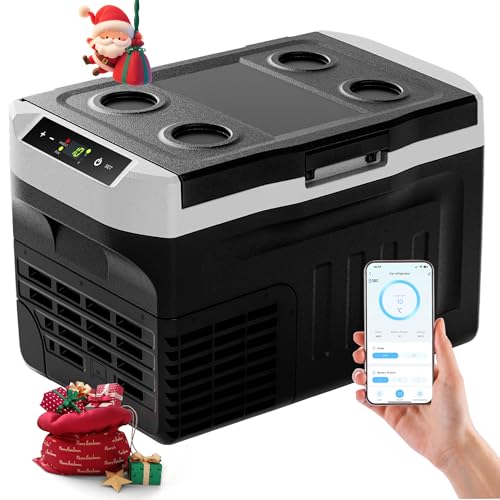 EUHOMY 21L Kompressor Kühlbox -20℃~20℃, 12V Auto-Kühlschrank, Tragbarer Gefrierschrank 12/24V DC 220-240V AC, mit APP-Steuerung für Camping, Reisen, LKW, Haus