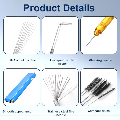 Image of 5 Pack Throttle Body Cleaner Kit, Torch Tip Dirt Removal Set for Jets Nozzles Orifices, Throttle Body Tools for Chainsaw Motorcycle ATV Carb Welding Stove Shower Head Maintenance