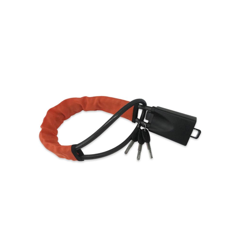 Car Steering Wheel Lock with 3 Keys for BYD Tang 2015-2017, Steering Wheel to Seat Belt Locks Cut Resistance Anti-Theft Accessories,A-Orange