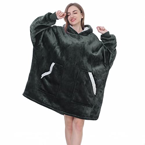 Kipswiza Oversized Sherpa-Lined Wearable Blanket Hoodie
