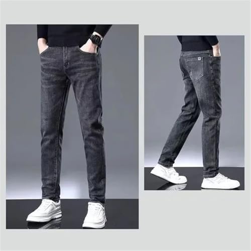 Men Slim Fit Straight Denim Pants Classic Commute Business Denim Trousers Soft Work Thin Jeans3