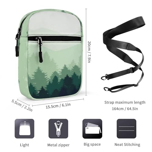 Forest Landscape Cute Crossbody Bag Messenger Shoulder Bags with Adjustable Strap2