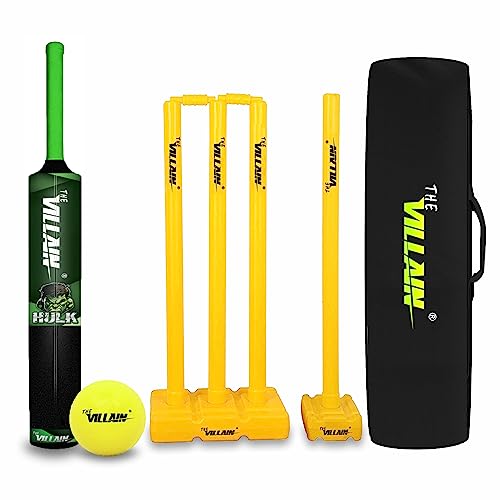 THE VILLAIN Hulk Edition Plastic Cricket Bat (Full Size) Black Color | Lightweight and Durable | Bat, Ball, Wicket Set & Kit Cover | Pack of 4 (B0CCKY7LQ8) Amazon Price History, Amazon Price Tracker