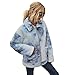 TURMIN Donna Tie Dye Felpa Morbido Teddy Cappotto in Pile Giacca Casual Sherpa Pullover con Zip Accogliente Top Caldo Maglione Capispalla per l'inverno-Azzurro-M