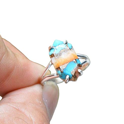 Oyster Copper Turquoise Ring 925 Sterling Silver Ring Bohemian Ring Hexagon Turquoise Ring Dainty Ring Turquoise Jewelry Handmade Ring Gemstone Ring Silver Rings For Women Gypsy Ring Wedding Ring #TOP15