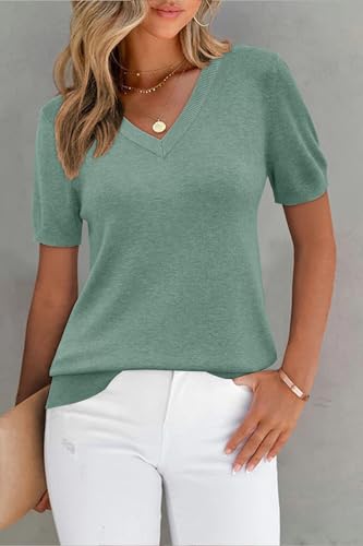 Image of Arach&Cloz Women's Wool Blend Spring Summer Lightweight Business Casual Sweater Tops 2026
