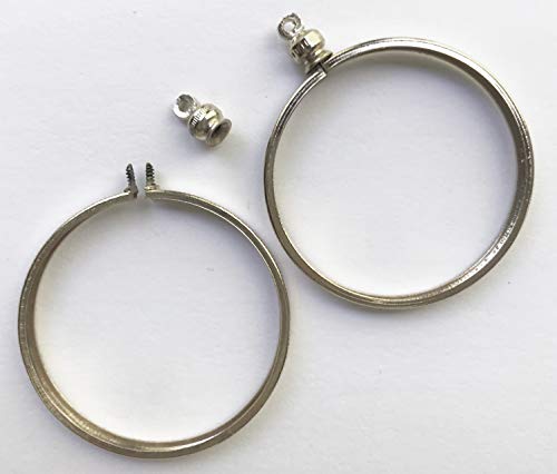 Coin Holder Bezel 38mm ~ for keepsake necklace, pendant, display (Pack of 2)