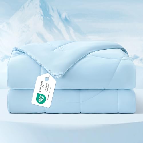 BEDSURE Kühldecke Doppelseitig Sommerdecke 135x200 - Kühlende Bettdecke Arc-Chill Q-Max > 0 4 Kühlende Decke Leichte & Dünne Sommer Cooling Blanket für Nachtschweiß & Warme Schläfer Weiß