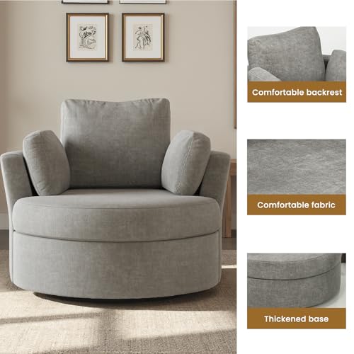Sillón Barrel Plegable Gris Claro miniatura 4