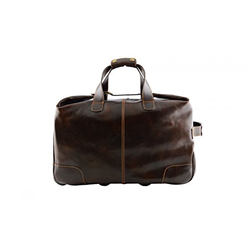 Sac voyage trolley en cuir véritable pour vos week-ends professionnels