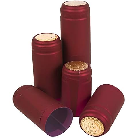 KACAGA Heat Shrink Capsules, 100 Pcs Wine Brewing Caps Matte Surface Oriental Red For Professional and Home Use Cover