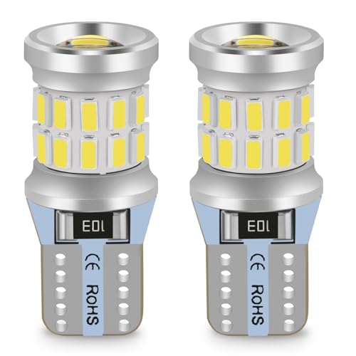 LTONXEN T10 (W5W) LED 6000K Blanco 12V Coche Bombillas 194 168 para Lámpara Reemplazo de Posición, Placa, Cúpula Lateral y Estacionamiento - 2 Piezas