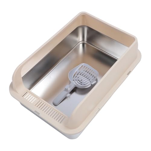 Caja de arena para gatos acero inoxidable con lados altos miniatura 5