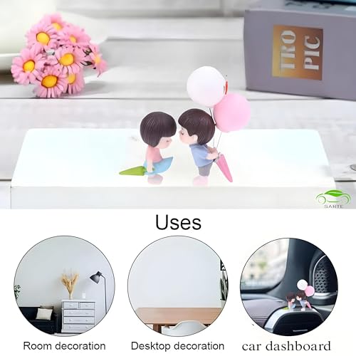 Image of SARTE Car Dashboard Toys - Adorable Couple Figurine with 1 Boy and 1 Girl Balloon, Perfect Car Decoration and Gift for Car Lovers, Includes 4 Resin Adhesive Stickers (Random Color)