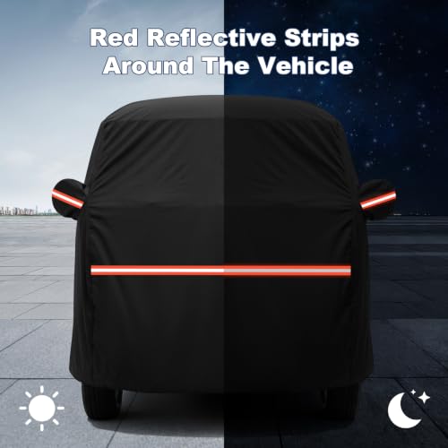 Image of QUNSUNUS Car Cover for VW Bus T1 T2 T3 1950-1992, Waterproof VW Bus Cover with Cotton Lining, All Weather VW Van Cover with Straps and Zipper for Wind, Sun, UV and Dust Protection