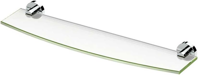 Gatco 4636MX Glam Glass Shelf, 20 Inch, Matte Black / Wall Mounted 20.13" X 5.50" Tempered Curved Glass Shelf