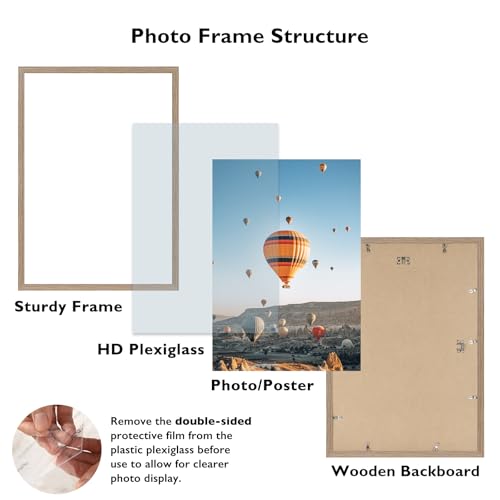 Image of JCJMY 15x22 Picture Frame Rustic Brown for Poster Photo Picture, Horizontal and Vertical Formats for Wall Hanging, 15 x 22 Wall Gallery Poster Photo Frame for 15 by 22 Photos Posters,Rustic Brown