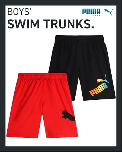 PUMA Boys Swim Trunks - 2 Pack Quick Dry Beach Bathing Suit Shorts for Boys with Breathable Mesh Lining (Sizes: S-XL)2