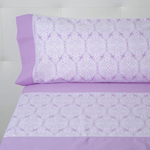10XDIEZ Juego de sábanas Aitana Lila - (Cama 135 cm - Lila) - Ropa de Cama 3 Piezas