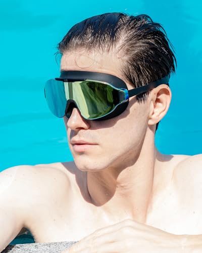 Image of Seasprint Swim Goggles,Wide Angle Anti-fog and UV Leak Proof Goggles,Fashion Swim Glasses for Men Women