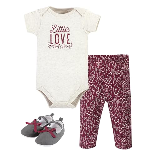 Image of Hudson Baby Unisex Baby Cotton Bodysuit, Pant and Shoe Set