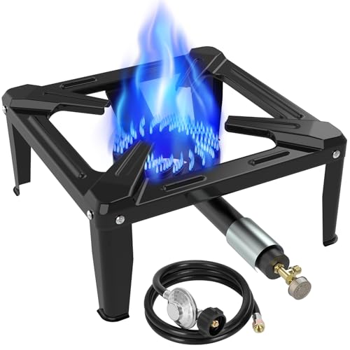 Llamaviva Portable Propane Burner Stove Single Wok Burner with 4ft Hose, Heavy Duty Steel Outdoor Stove, 5.95lbs Lightwe - Detailed View