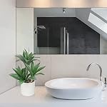 DILATATA Grandes plantes à succulent artificiel Fausse plante à trois têtes à sucent en pot 15" Faux Plant en pot blanc Succulent Aloe Plant intérieur pour le bureau intérieur Salle de séjour Table Décor