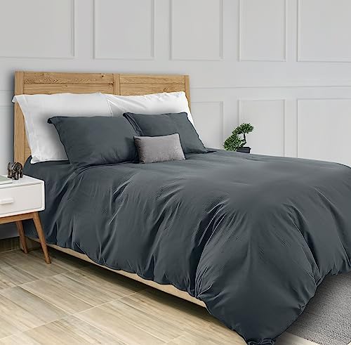 White Classic Grey Duvet Cov...