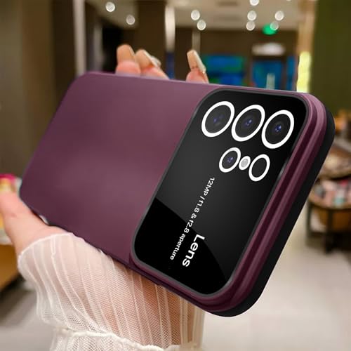 Image of Vaku Luxos Back Cover Case for Samsung Galaxy S23 Ultra Polarized Large Window Glass Camera Protector Dual Layer Protection Silicon Shockproof Protective Cell Phone TPU Case- Cherry