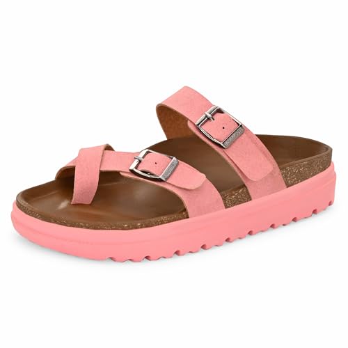 Image of Centrino Women's Berkin-Style Slip-On Sandals | Open Toe Design | Soft PU Footbed | Lightweight & Comfortable | Arch Support | On-Grip Sole | Casual Outdoor Wear (9228)