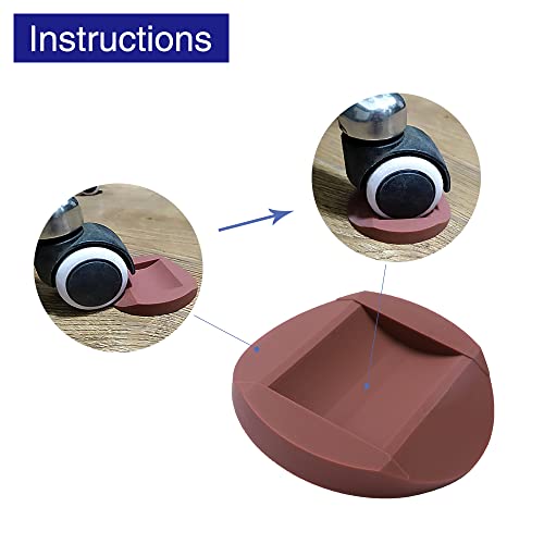 VooGenzek 6 PCS Furniture Caster Cups, Rubber Feet Protector Pads, Floor Protectors Bed Sofa Chair Leg Wheel Anti-Slip Pad - Image 3