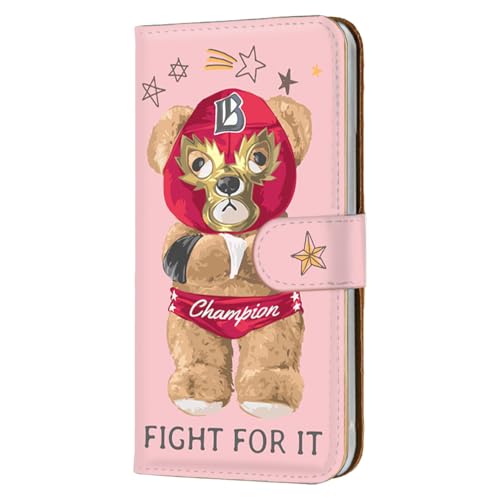 Xperia 10 lll 用 SO-52B SOG04 A102SO 対応 エクスペリア10lllのケース スマホケース 手帳型 フレキシブル 覆面テディ レスラー テディベア ピンク 耐衝撃性 携帯カバー ストラップホール 239a02m