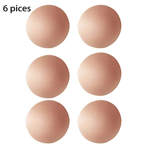 Wmugthome 3 Pairs Round Seam Women's Removable Sports Yoga Bra Pad, Bikini Top Bra Pads Insert (White,D Cup) #TOP3