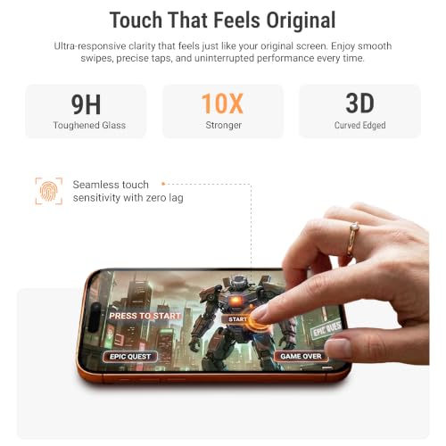 Image of DailyObjects ZeroBubble QwikInstall Screen Protector with Applicator Tray | Compatible with iPhone 17 Pro Max