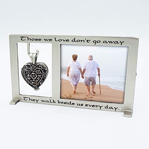 Abbey & CA Gift Bilderrahmen mit Phiole für Asche oder als Andenken, Beerdigung oder Beileidsgeschenk für den Verlust eines geliebten Menschen, für 6,3 x 5,7 cm große Fotos