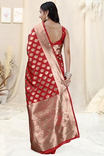 Image of MIRCHI FASHION Women Saree | Banarasi Silk Woven Design Daily Regular Use Sari with Blouse