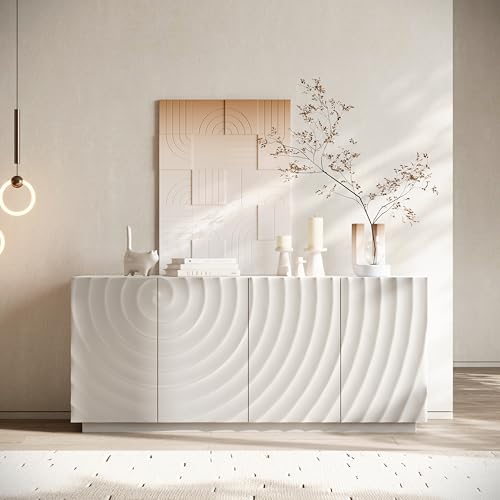 KEIKI 59" 4-Door Buffet Cabinet with Storage, Modern Accent Sideboard