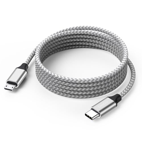Image of DteeDck USB C to Micro USB Cable 10ft, Micro USB to USB Type C Adapter Cable Braided Male to Male Adapter USB-C USBC to Micro USB Cord 3M for Charging Data Transmission