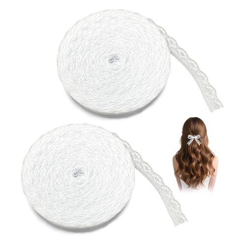 2 Rotoli Nastro di Pizzo Bianco 30 Yards,Fai da Te